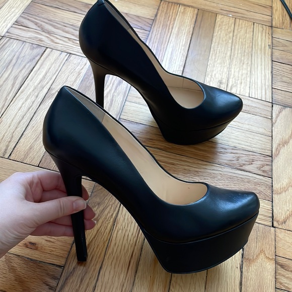 Jessica Simpson | Shoes | Jessica Simpson Waleo Platform Pumps Black  Leather Size 8 | Poshmark